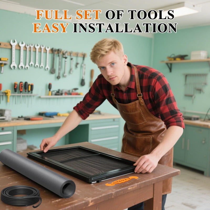 MAGZO 2PACK MAGZO Window&Door Screen Replacement Kit, 48''W x 99''L, with Retainer Spline (Total 65.6 FT) and Press-Fit Roller Tool, Scratch-Proof Polyester, Mesh Roll Repair for Patio, Pet Friendly, Grey - Image 5